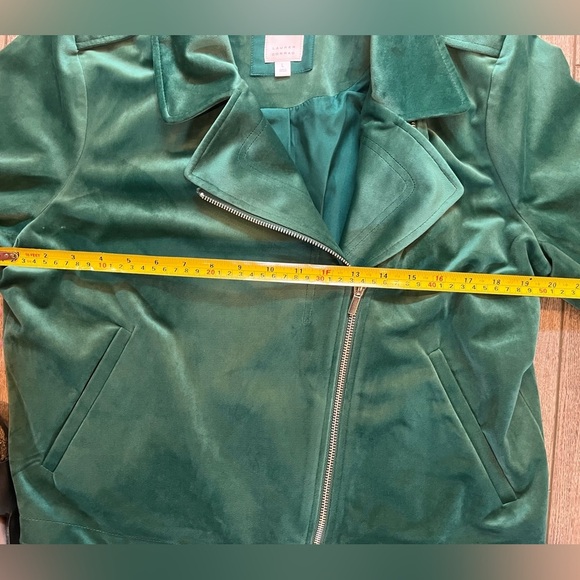 Women's LC Lauren Conrad Velvet Moto Jacket size large - Picture 7 of 8
